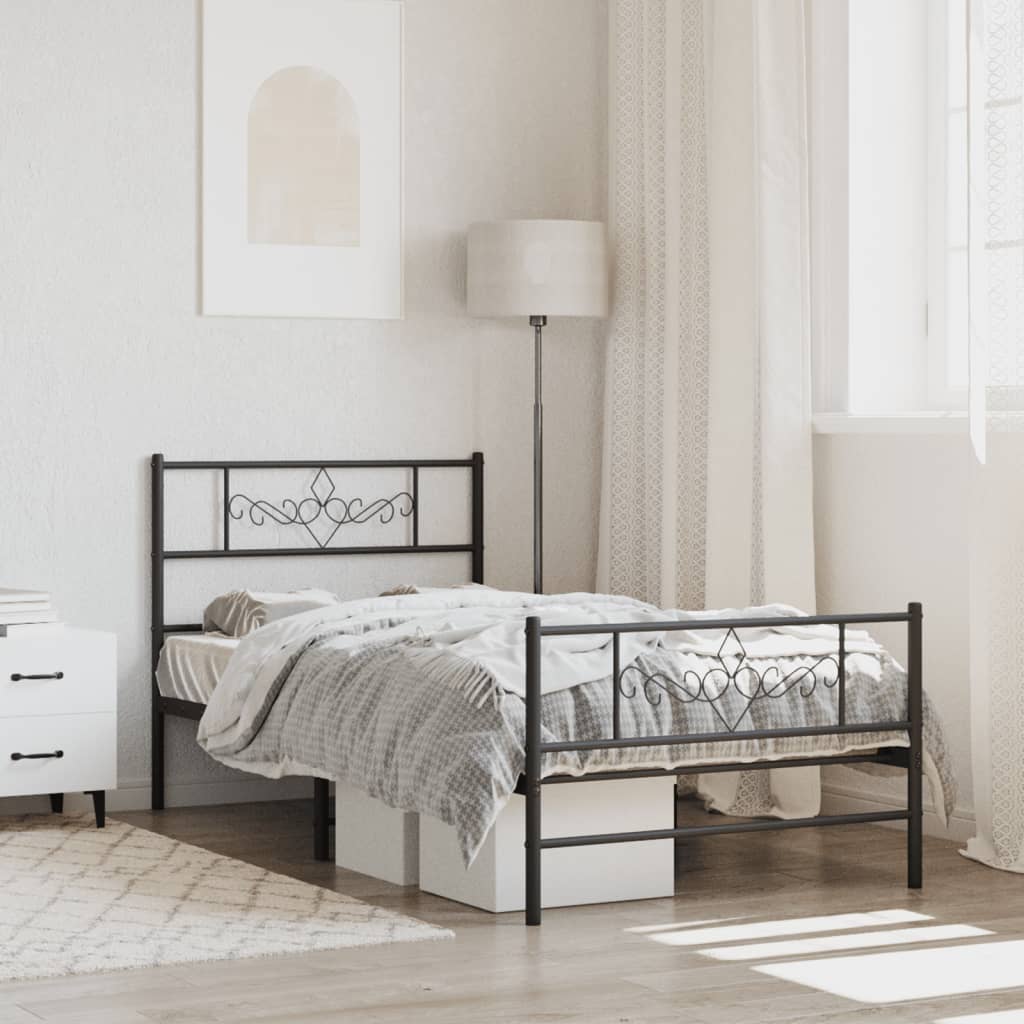 Metal Bed Frame 92X187 Cm Single Size