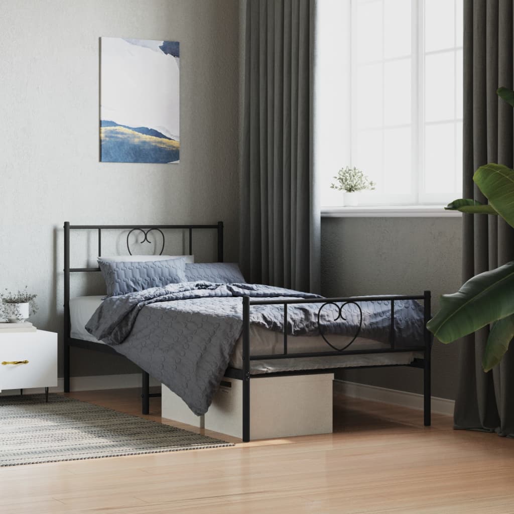 Metal Bed Frame 92X187 Cm Single Size