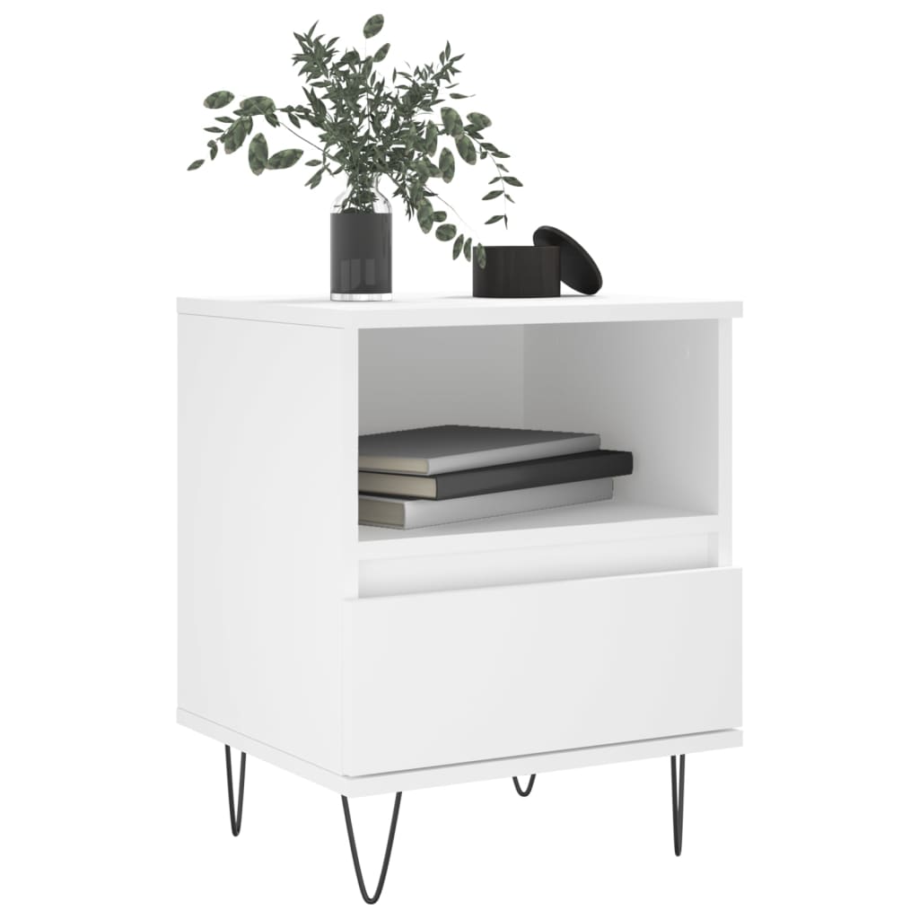 Bedside Cabinet White 40x35x50 cm Engineered Wood