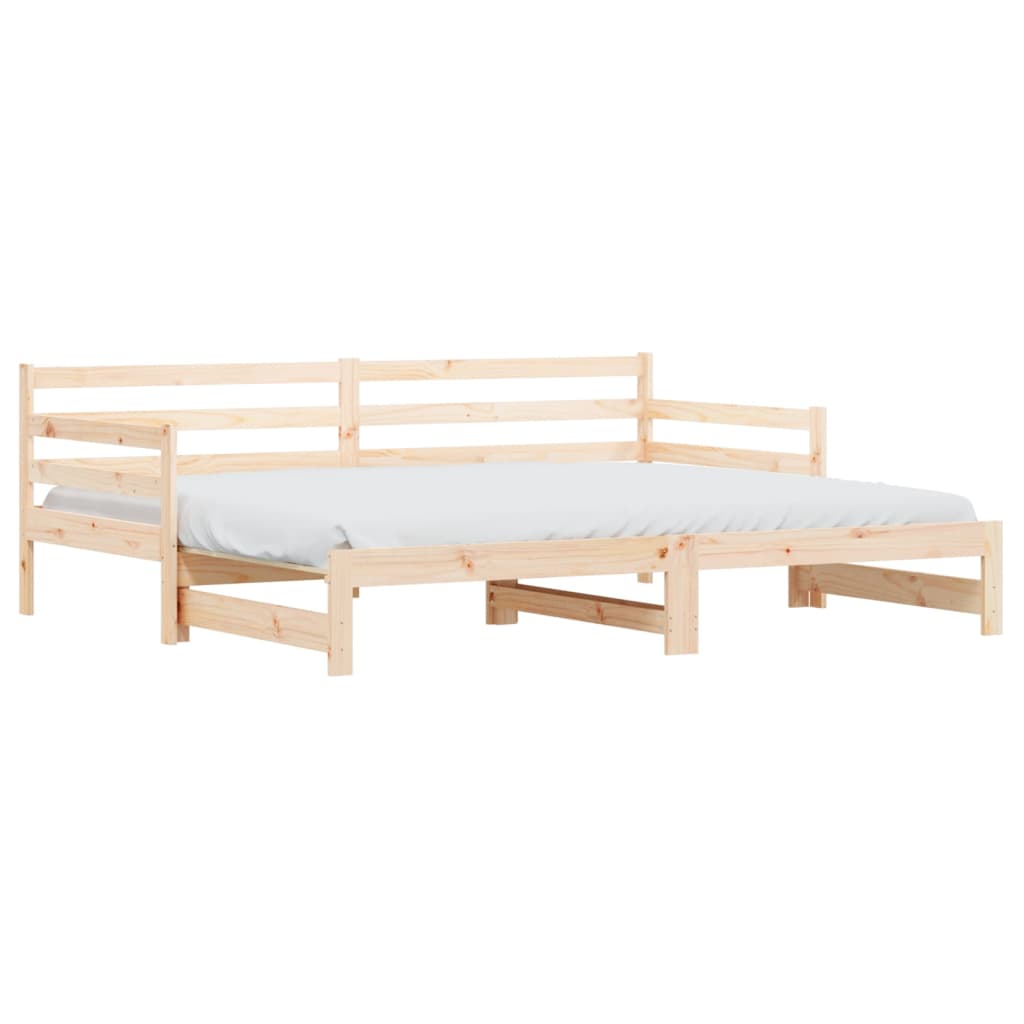 Daybed With Trundle 92X187 Cm Single Size Solid Wood Pine