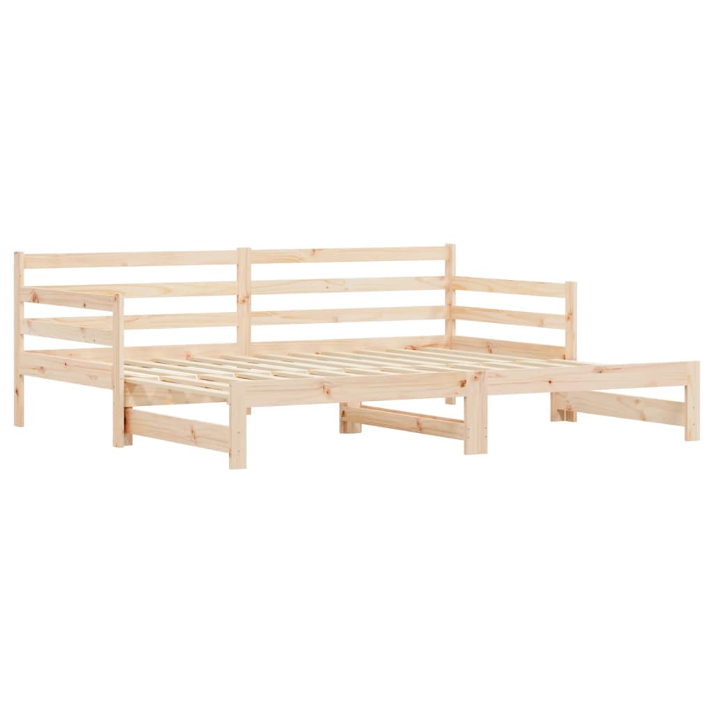 Daybed With Trundle 92X187 Cm Single Size Solid Wood Pine