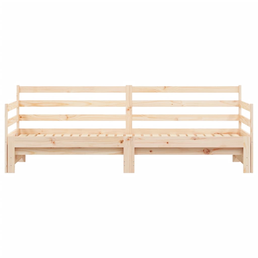 Daybed With Trundle 92X187 Cm Single Size Solid Wood Pine