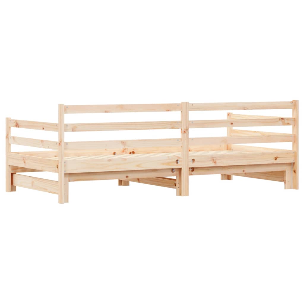 Daybed With Trundle 92X187 Cm Single Size Solid Wood Pine