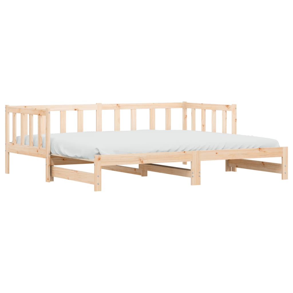 Day Bed With Trundle 92X187 Cm Single Size Solid Wood Pine