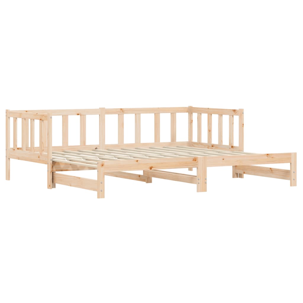 Day Bed With Trundle 92X187 Cm Single Size Solid Wood Pine