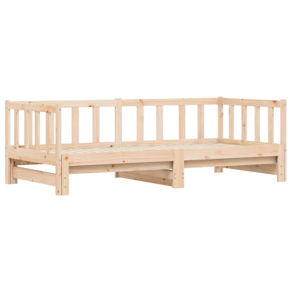 Day Bed With Trundle 92X187 Cm Single Size Solid Wood Pine