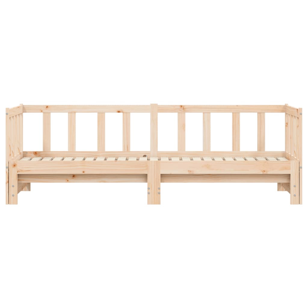 Day Bed With Trundle 92X187 Cm Single Size Solid Wood Pine