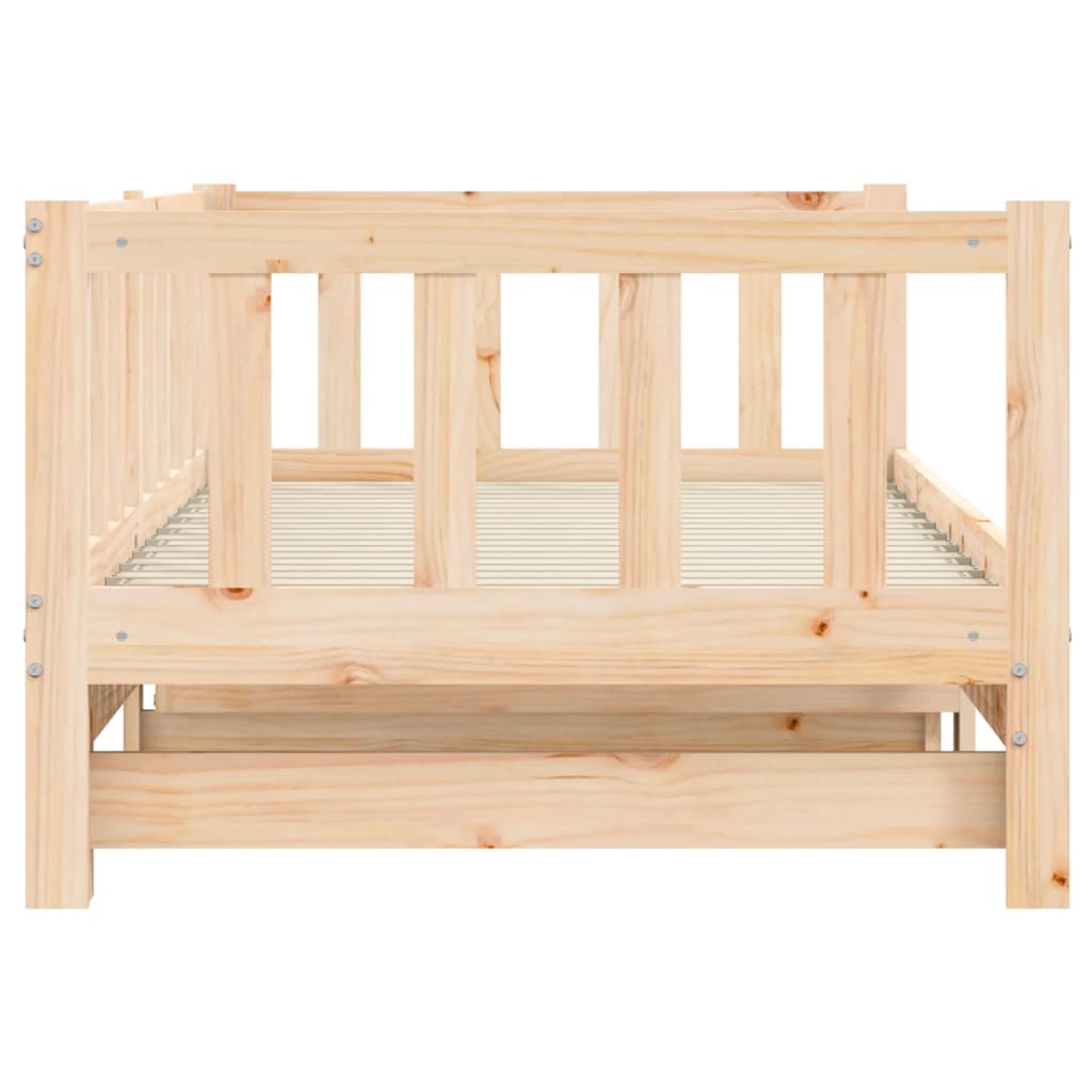 Day Bed With Trundle 92X187 Cm Single Size Solid Wood Pine