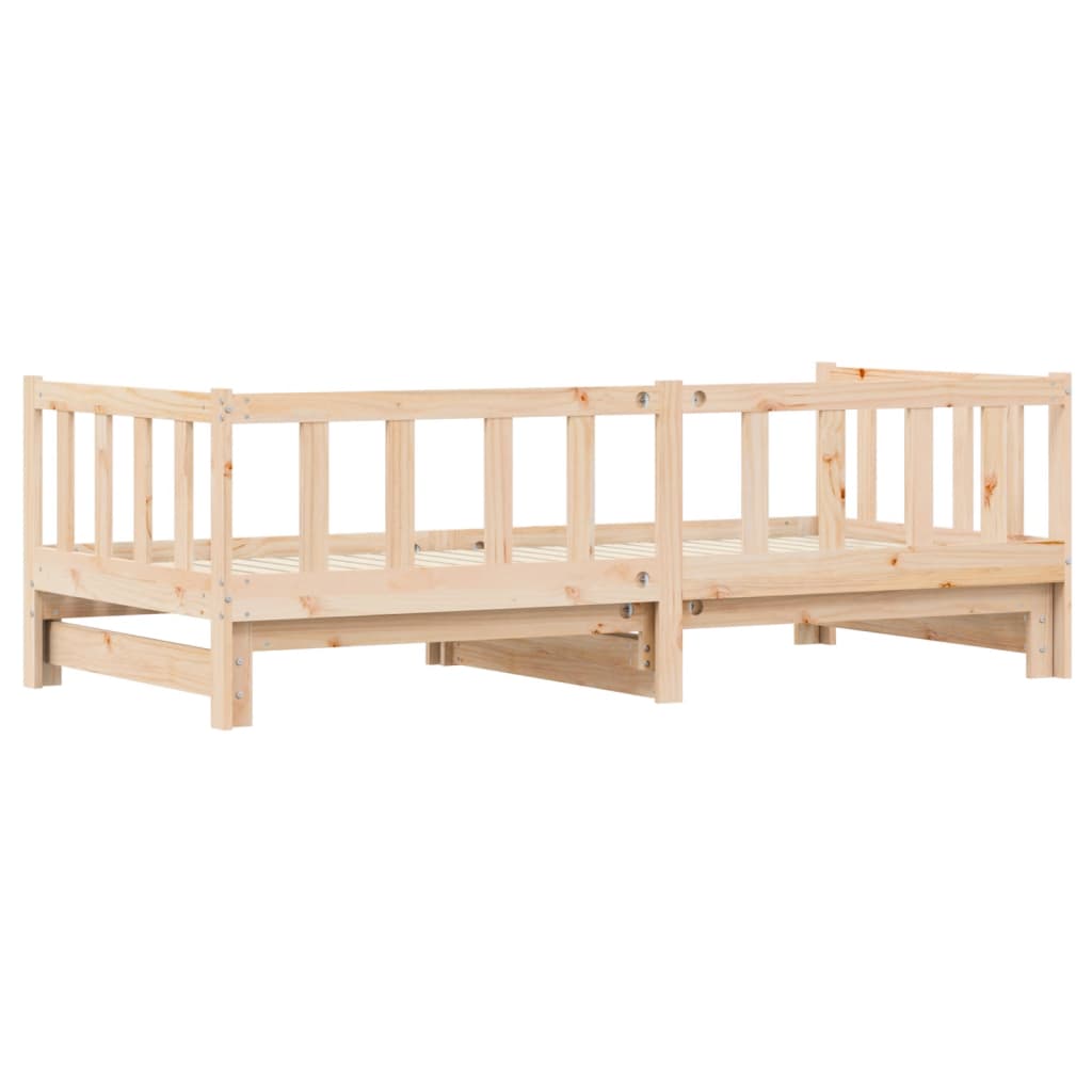 Day Bed With Trundle 92X187 Cm Single Size Solid Wood Pine