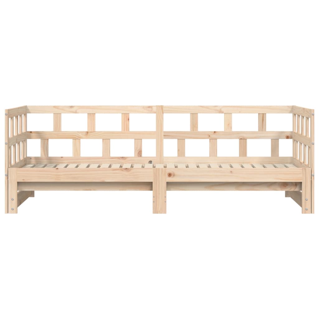 Daybed With Trundle 92X187 Cm Single Size Solid Wood Pine