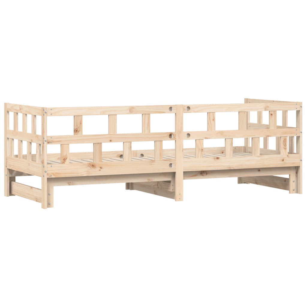 Daybed With Trundle 92X187 Cm Single Size Solid Wood Pine