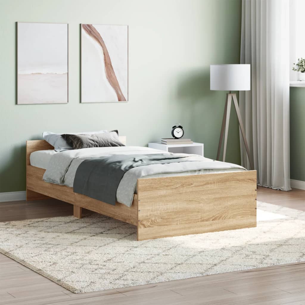 Bed Frame 92X187 Cm Single Size Engineered Wood