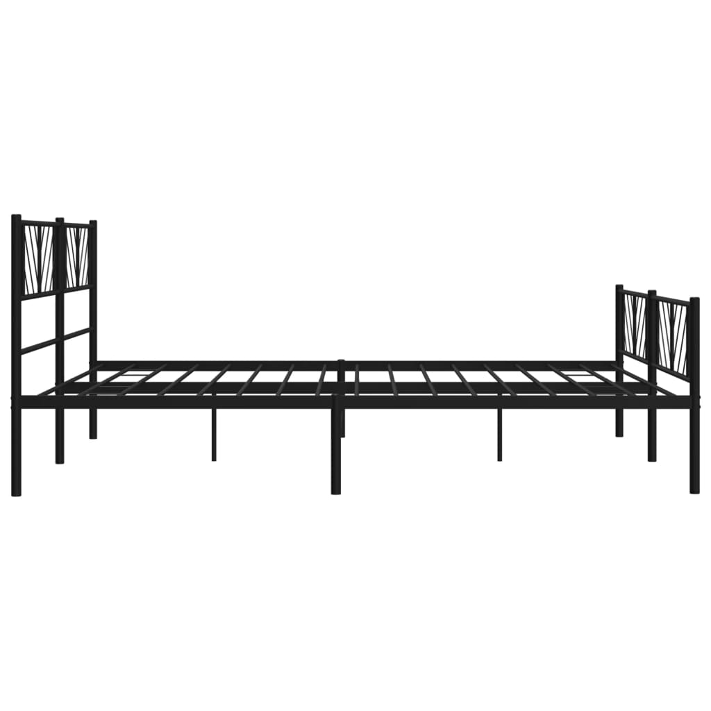 Metal Bed Frame With Headboard And Footboard 183X203 Cm King Size