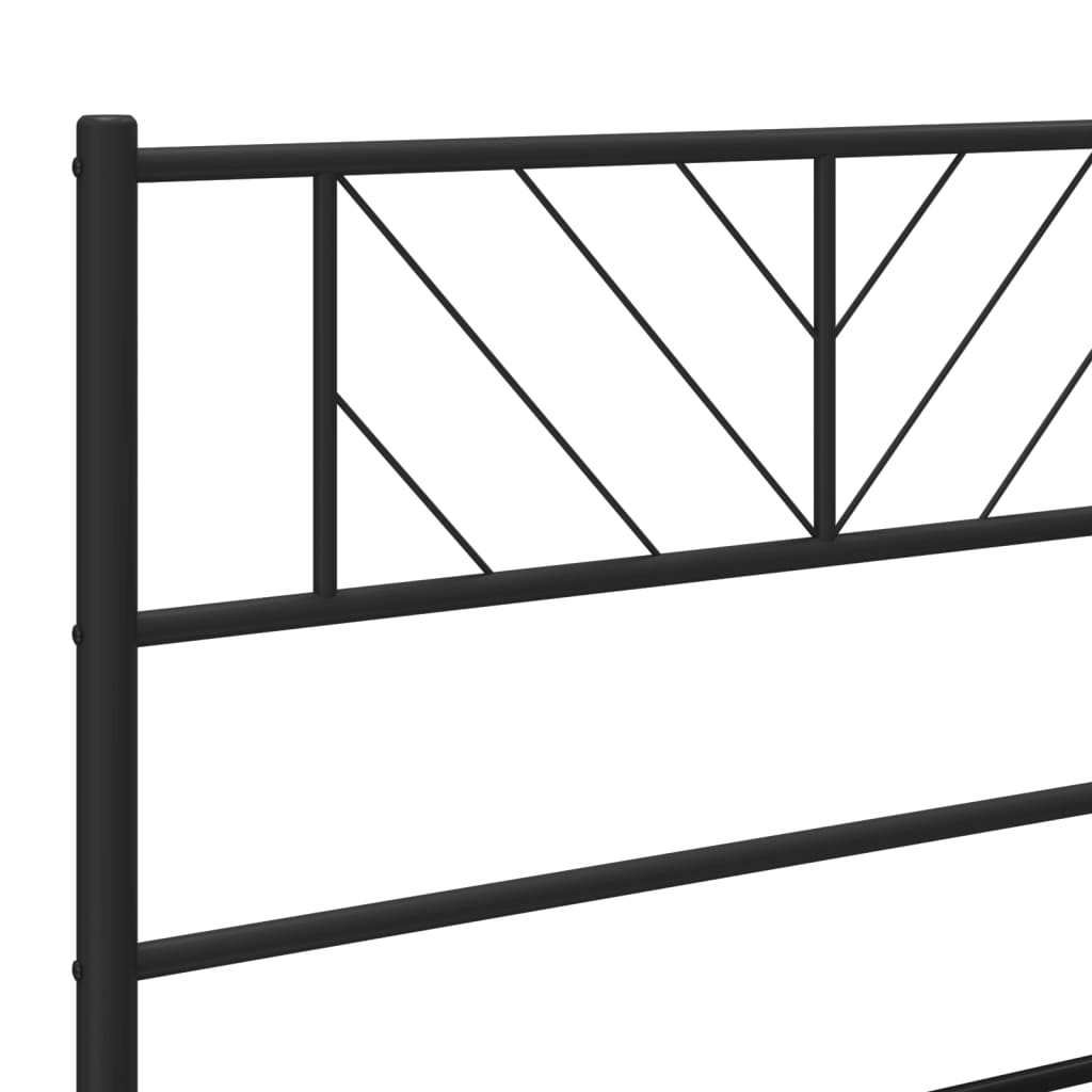 Metal Bed Frame With Headboard And Footboard 183X203 Cm King Size