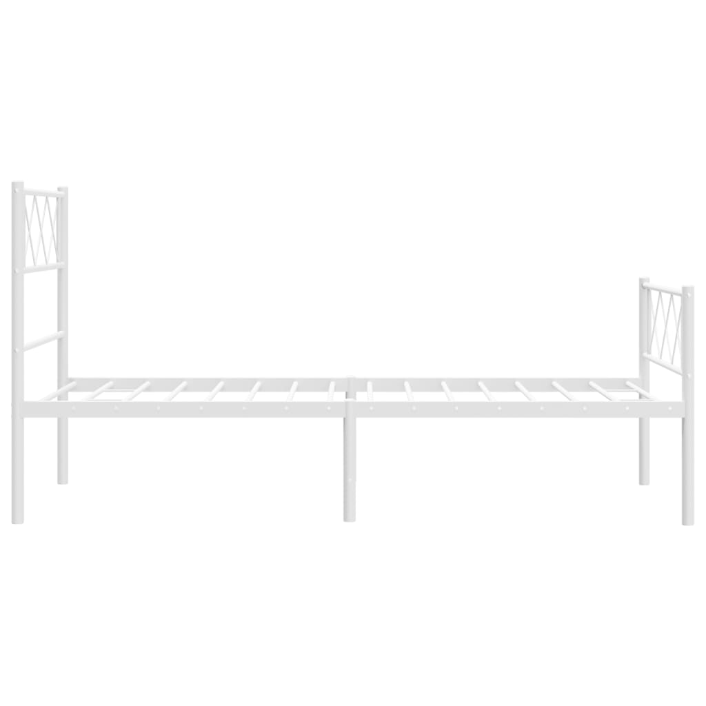 Metal Bed Frame With Headboard And Footboard 92X187 Cm Single Size