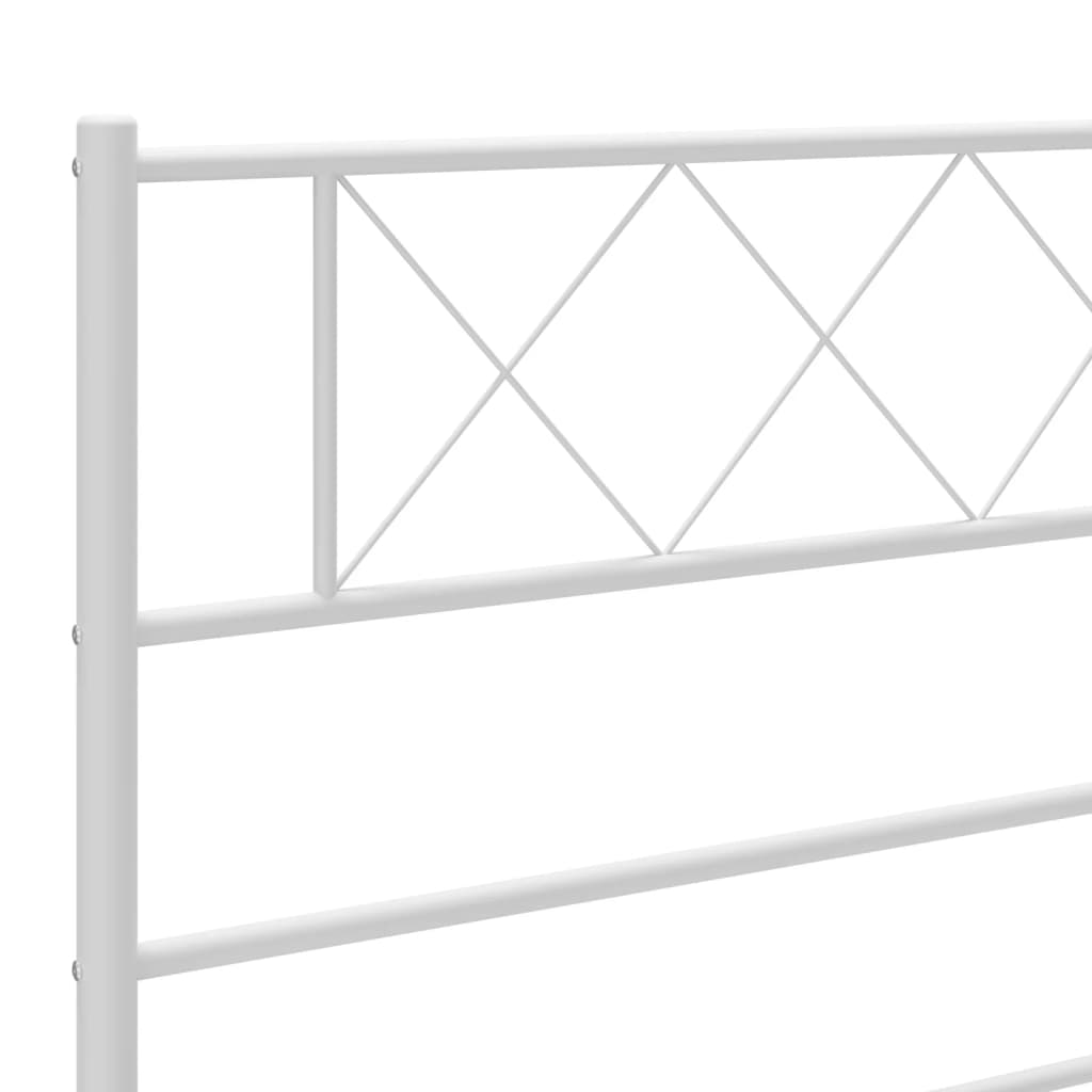 Metal Bed Frame With Headboard And Footboard 92X187 Cm Single Size