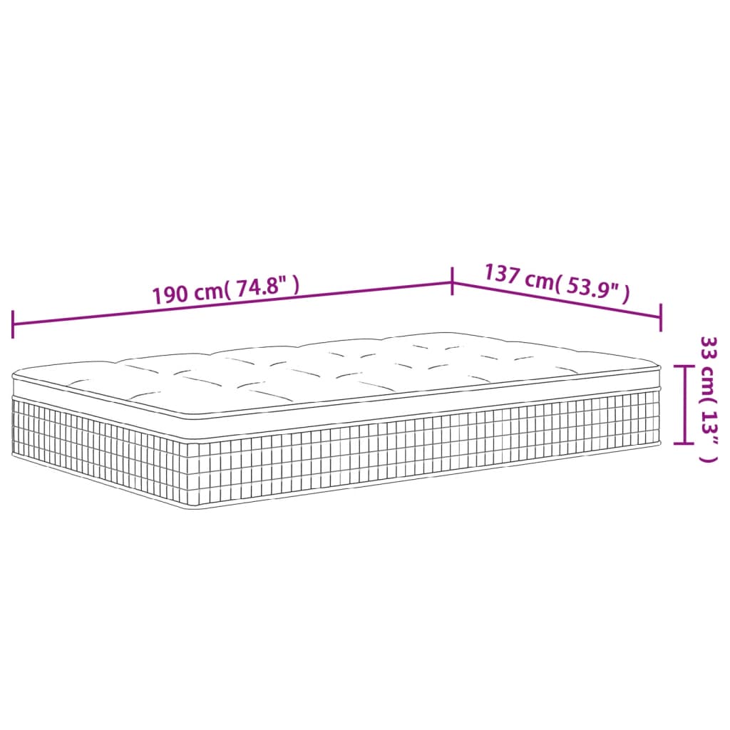 Pocket Spring Mattress Medium Firm 137X190 Cm