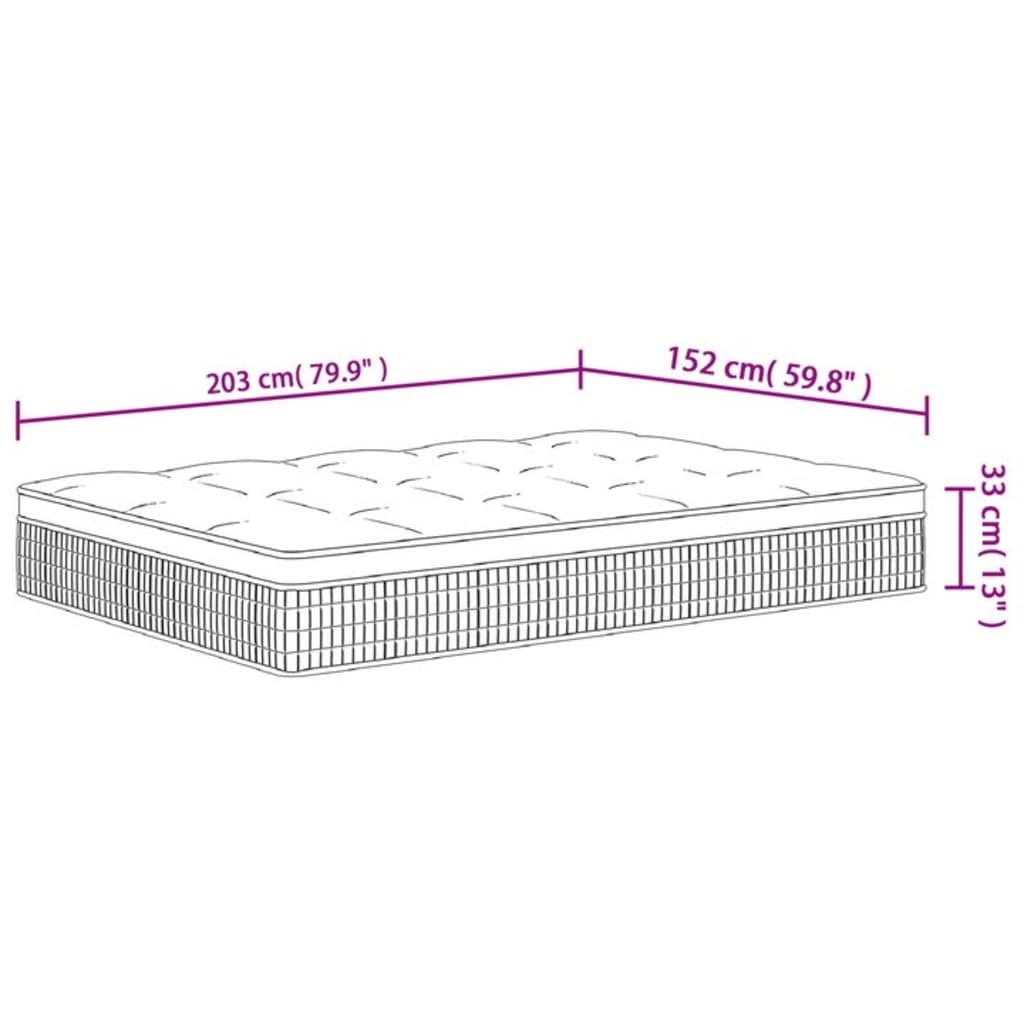 Pocket Spring Mattress Medium Firm 152X203 Cm Queen Size