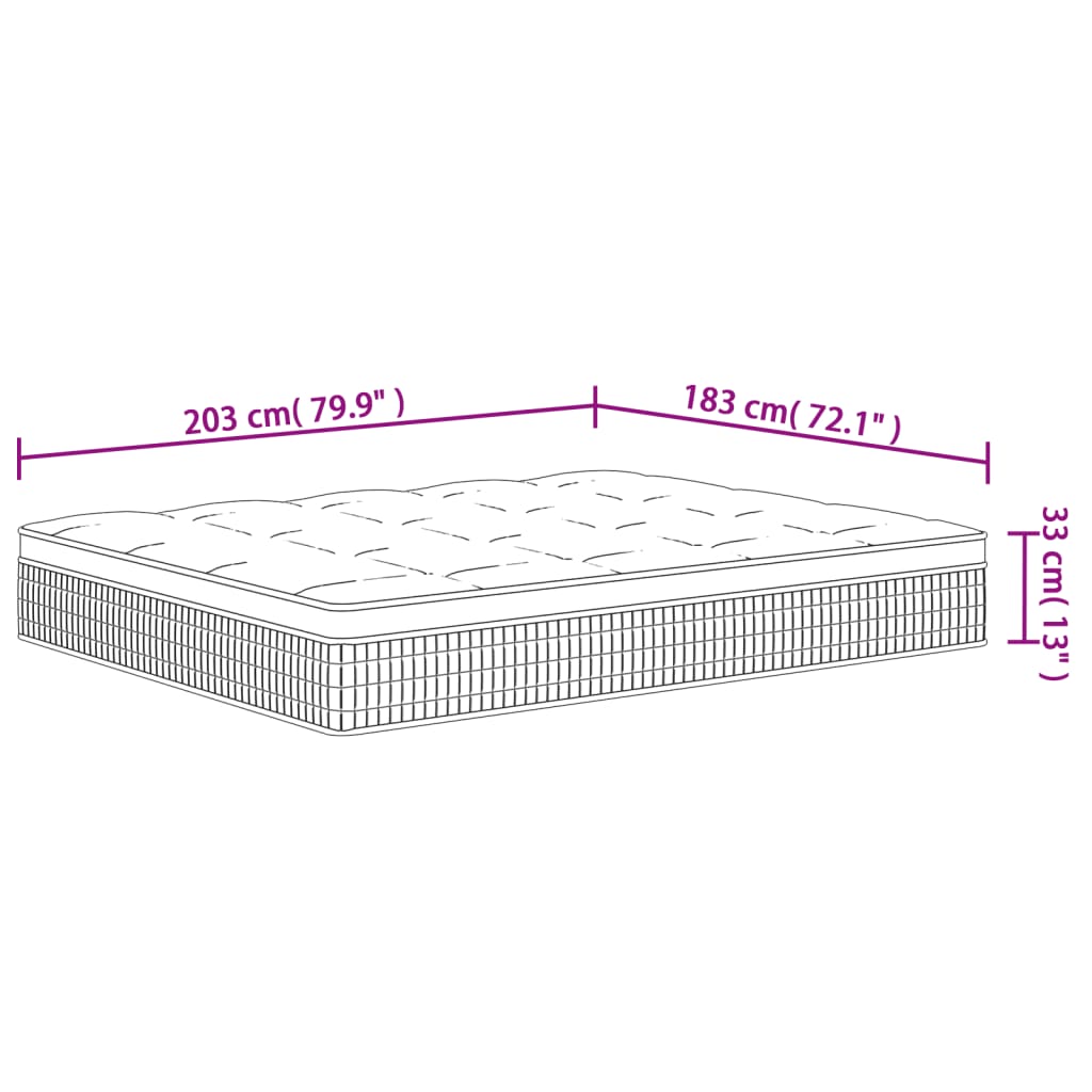 Pocket Spring Mattress Medium Firm 183X203 Cm King Size