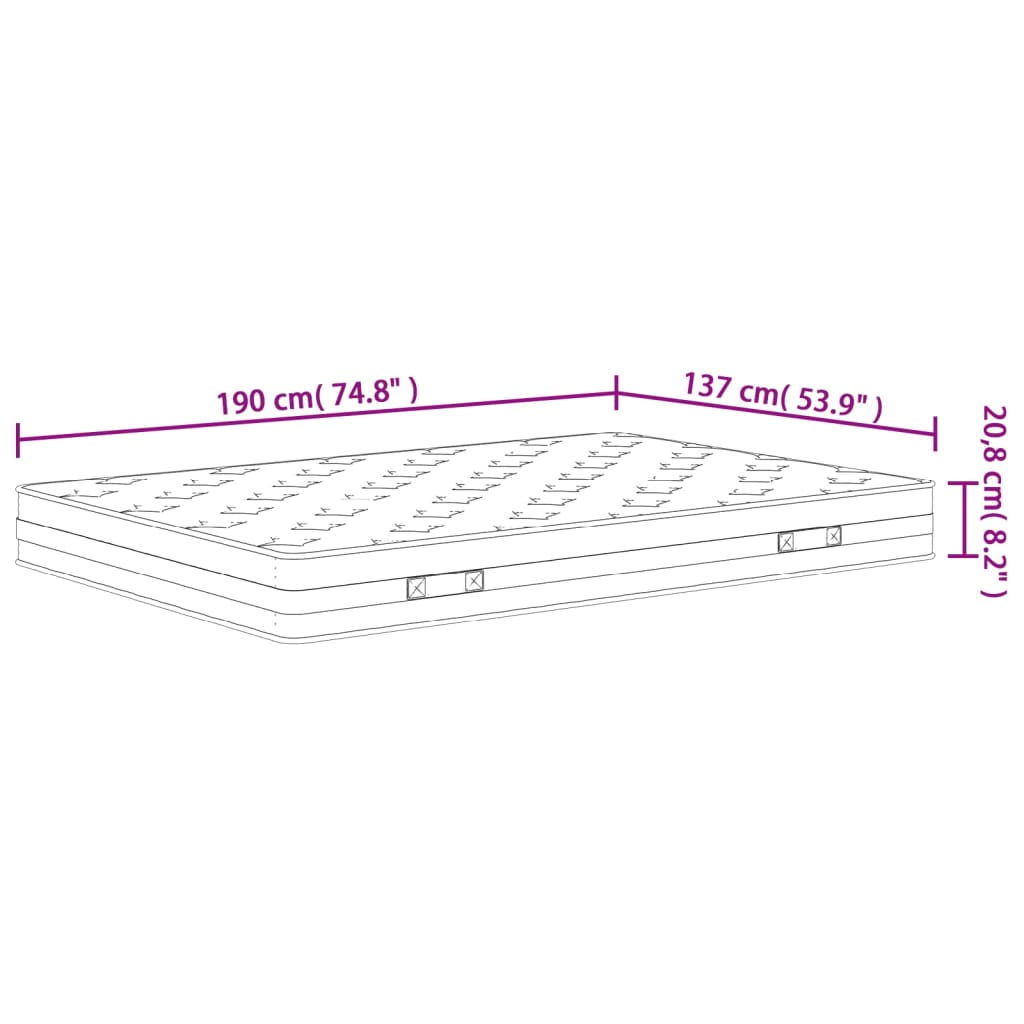 Bonnell Spring Mattress Medium 137X190 Cm