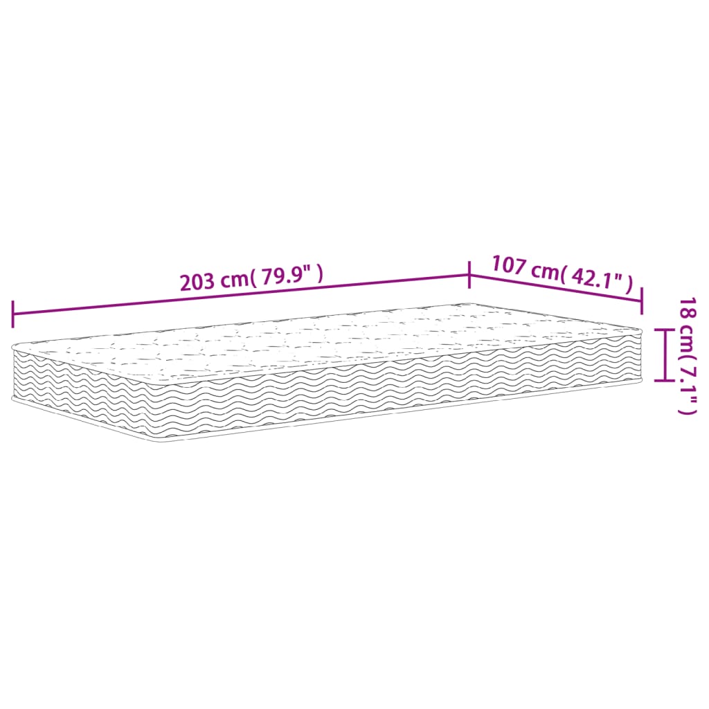 Bonnell Spring Mattress Medium 107x203 cm King Single Size