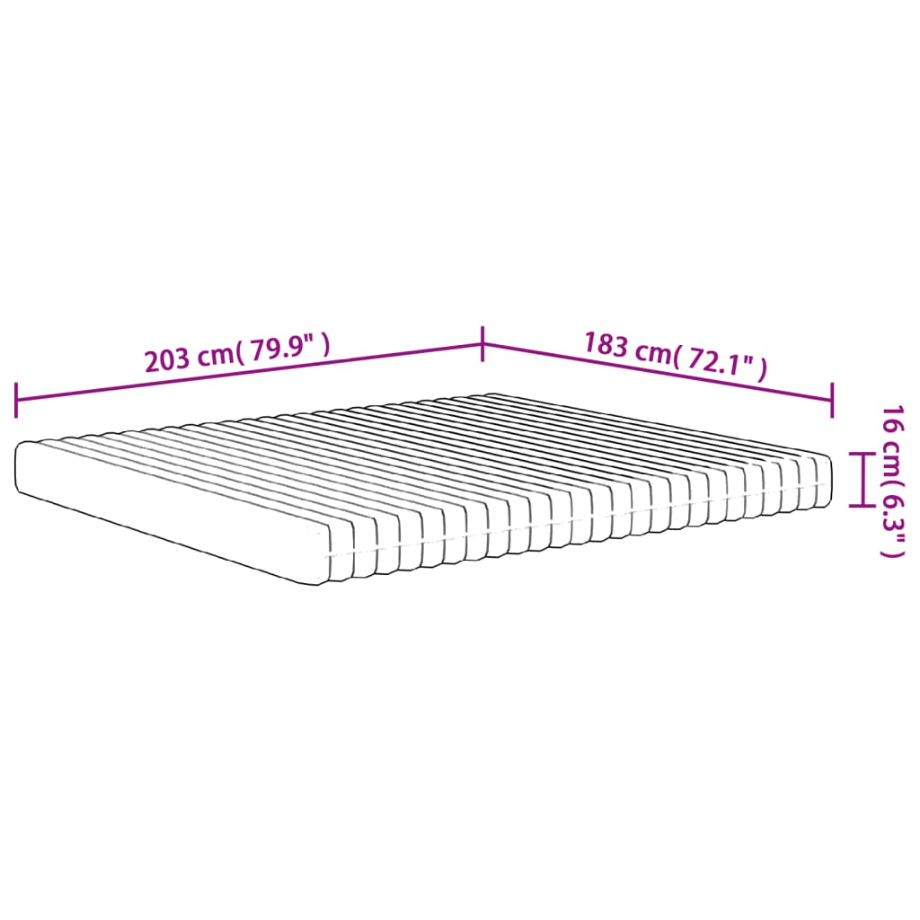 Foam Mattress Medium Soft 83X203 Cm