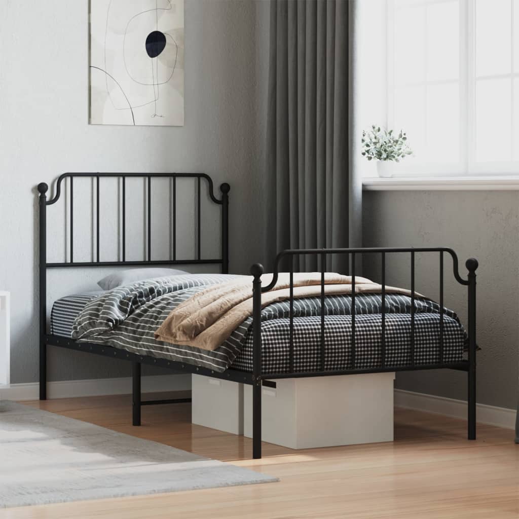 Metal Bed Frame With Headboard And Footboard 