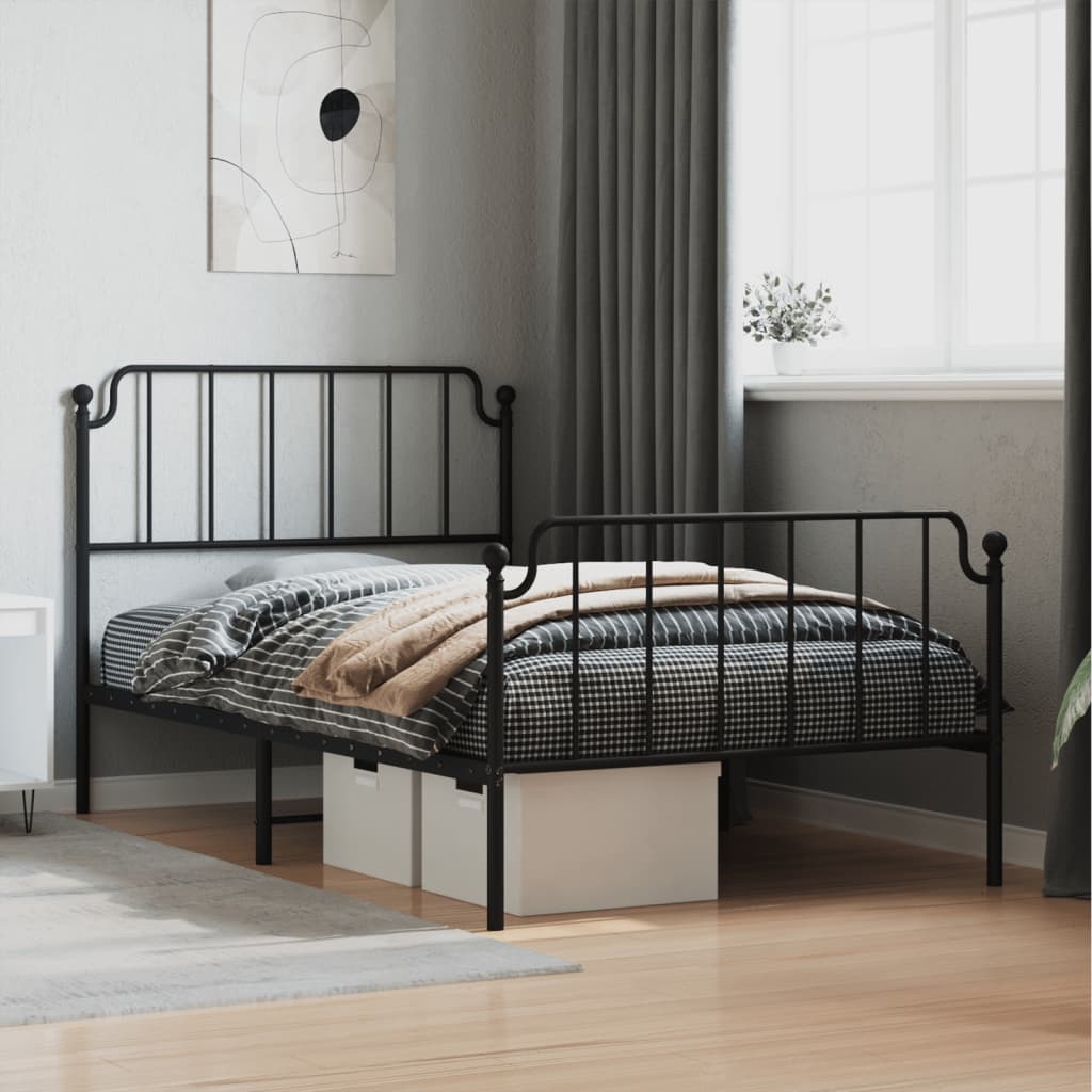 Metal Bed Frame With Headboard And Footboard 