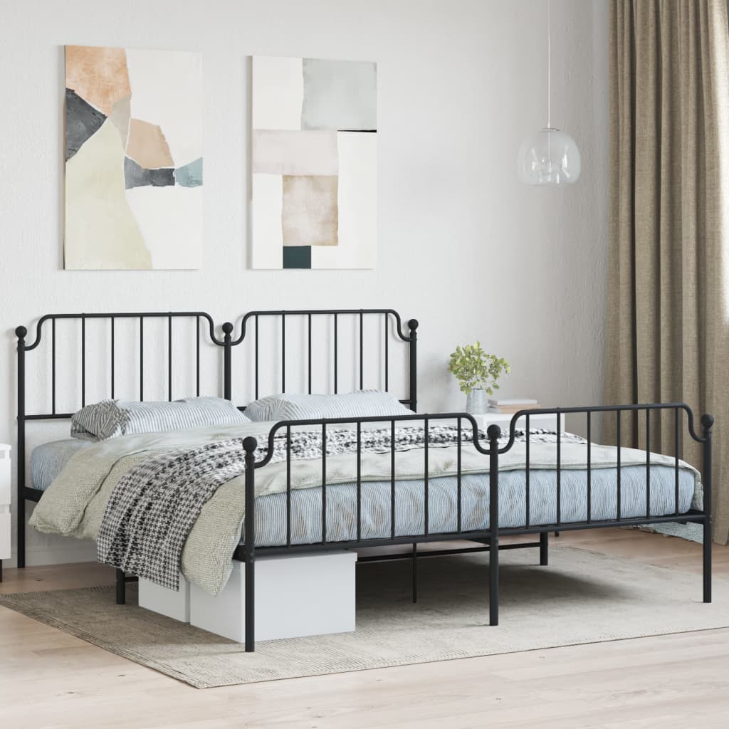 Metal Bed Frame With Headboard And Footboard 