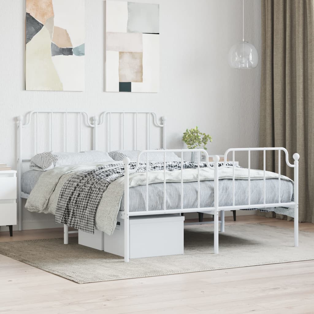 Metal Bed Frame With Headboard And Footboard 