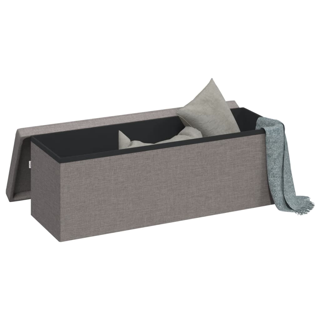 Storage Bench Foldable Faux Linen