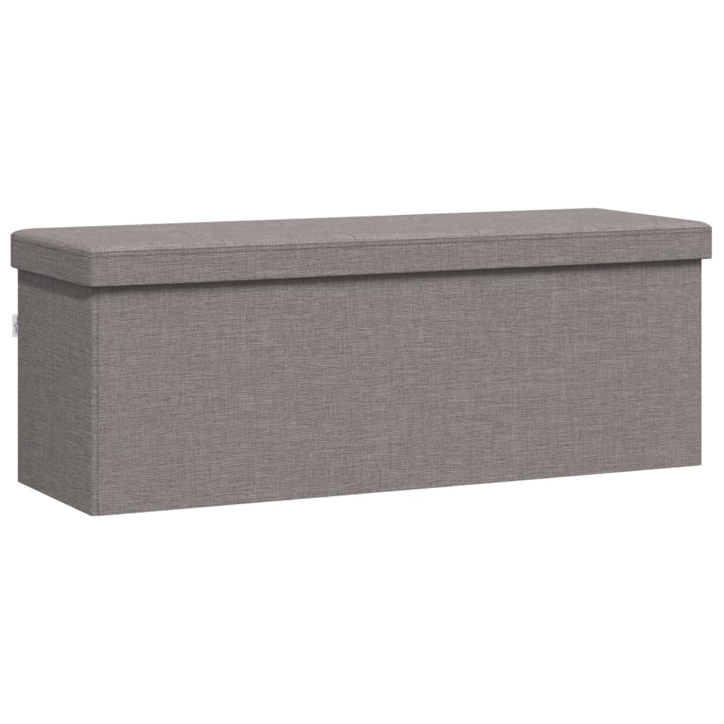 Storage Bench Foldable Faux Linen