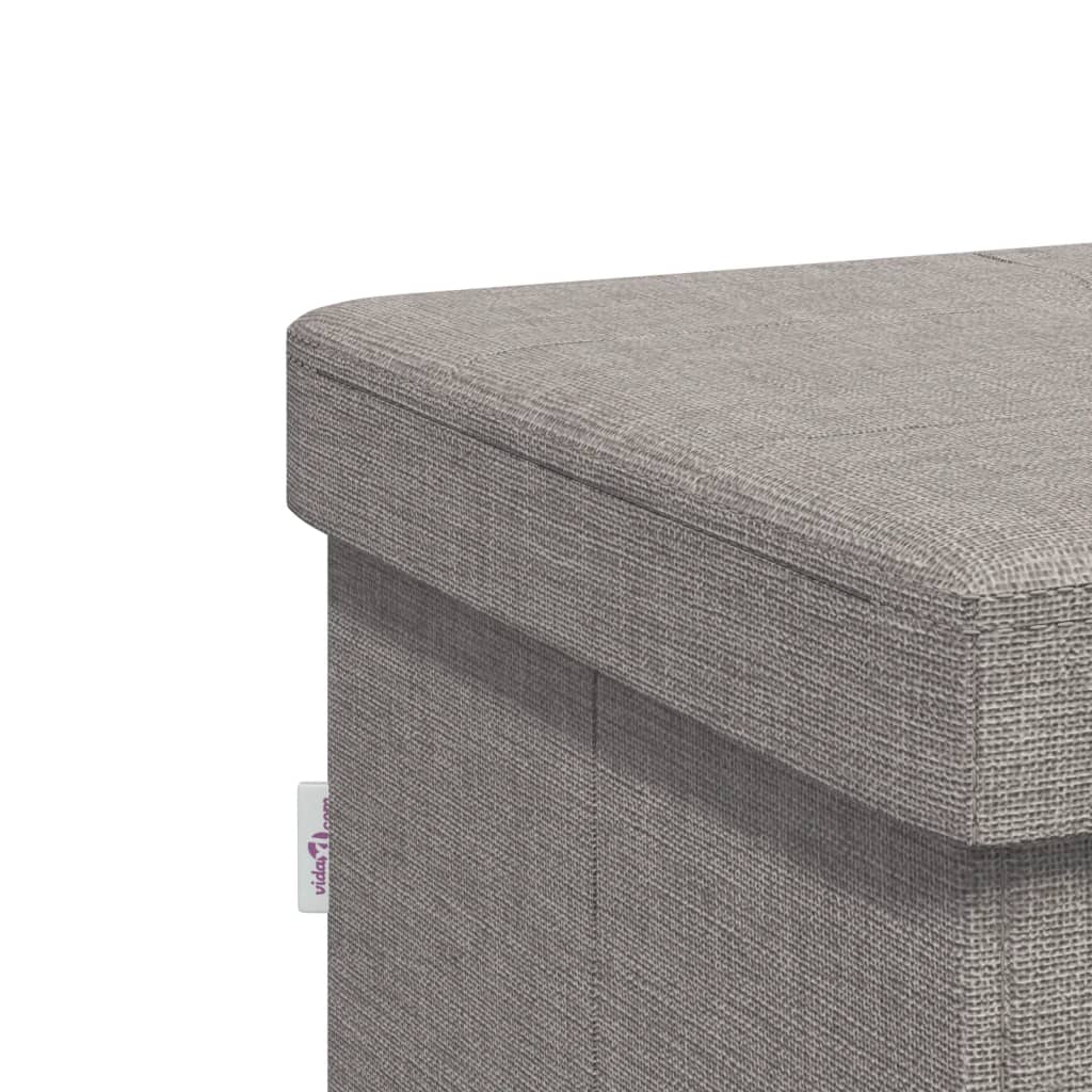 Storage Bench Foldable Faux Linen