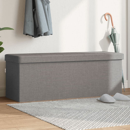 Storage Bench Foldable Faux Linen