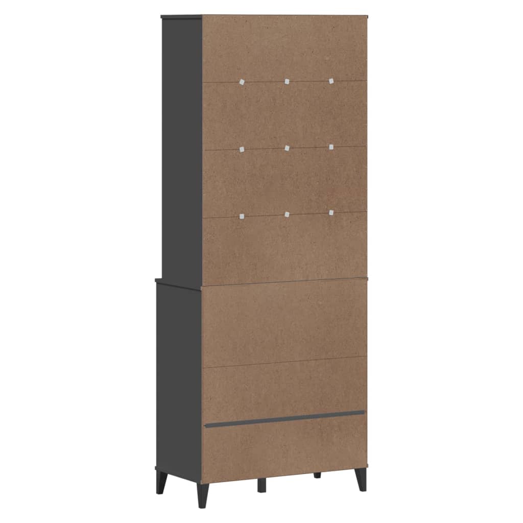 Highboard VIKEN Anthracite Grey 80x40x200 cm Solid Wood Pine