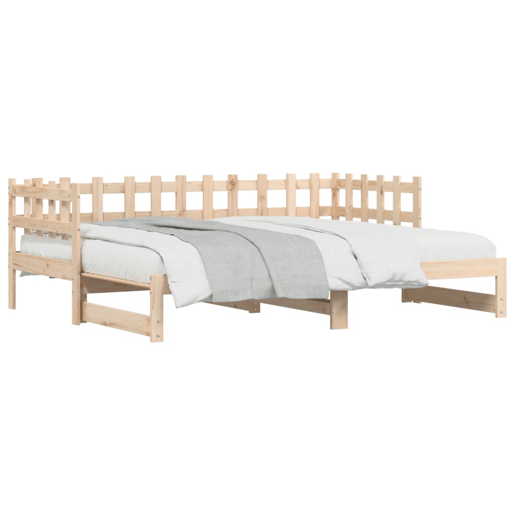 Pull-Out Day Bed 2X(92X187) Cm Single Size Solid Wood Pine