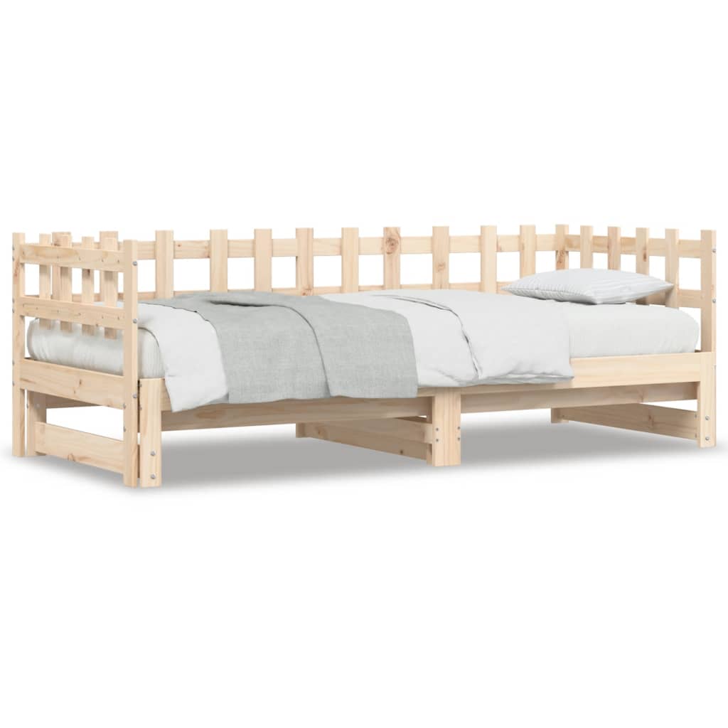 Pull-Out Day Bed 2X(92X187) Cm Single Size Solid Wood Pine