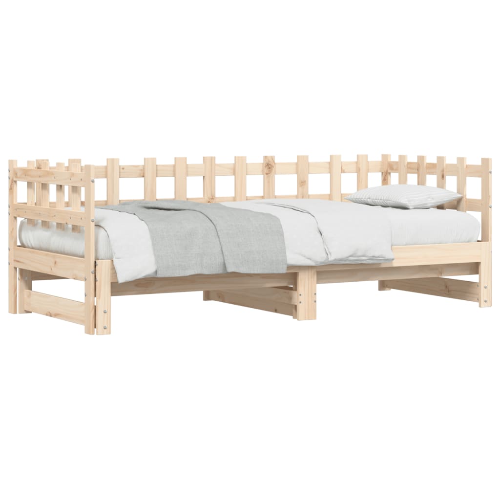 Pull-Out Day Bed 2X(92X187) Cm Single Size Solid Wood Pine