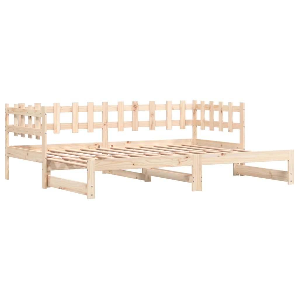 Pull-Out Day Bed 2X(92X187) Cm Single Size Solid Wood Pine