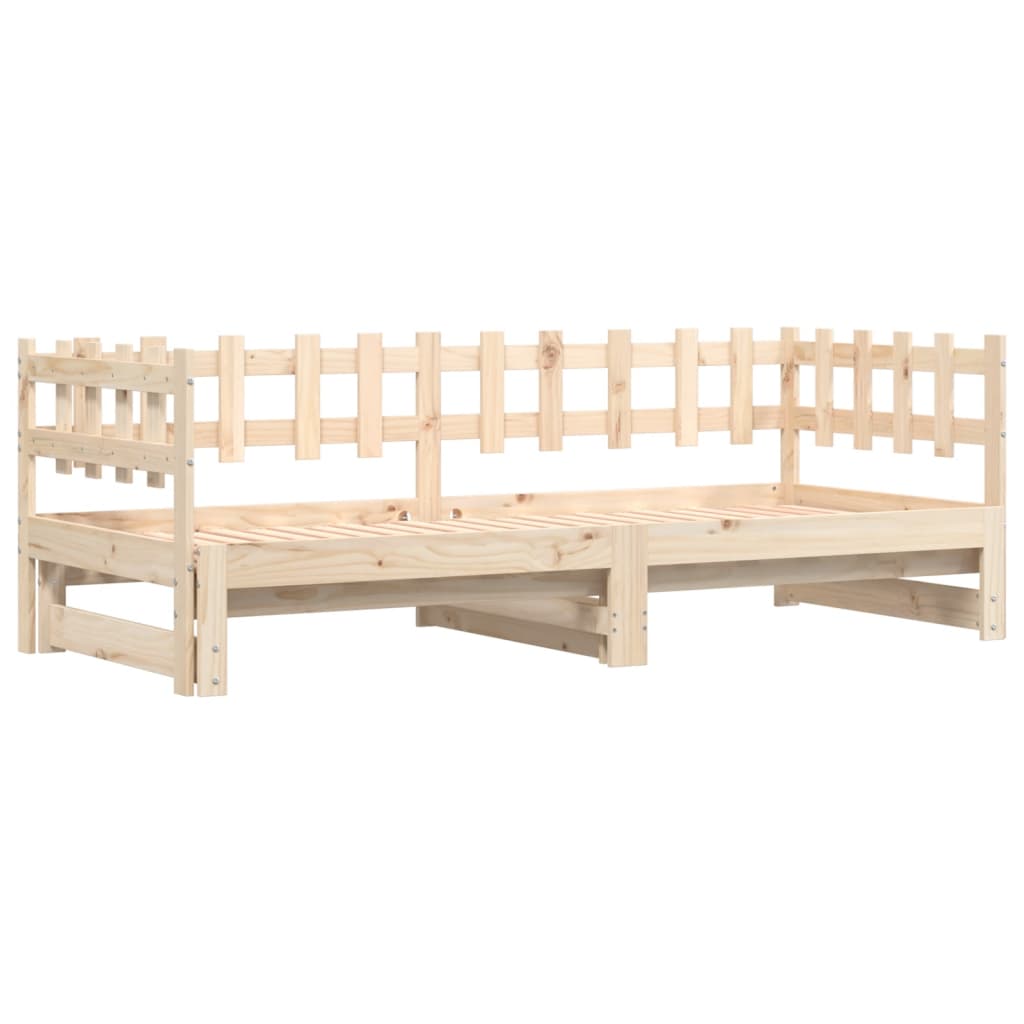 Pull-Out Day Bed 2X(92X187) Cm Single Size Solid Wood Pine