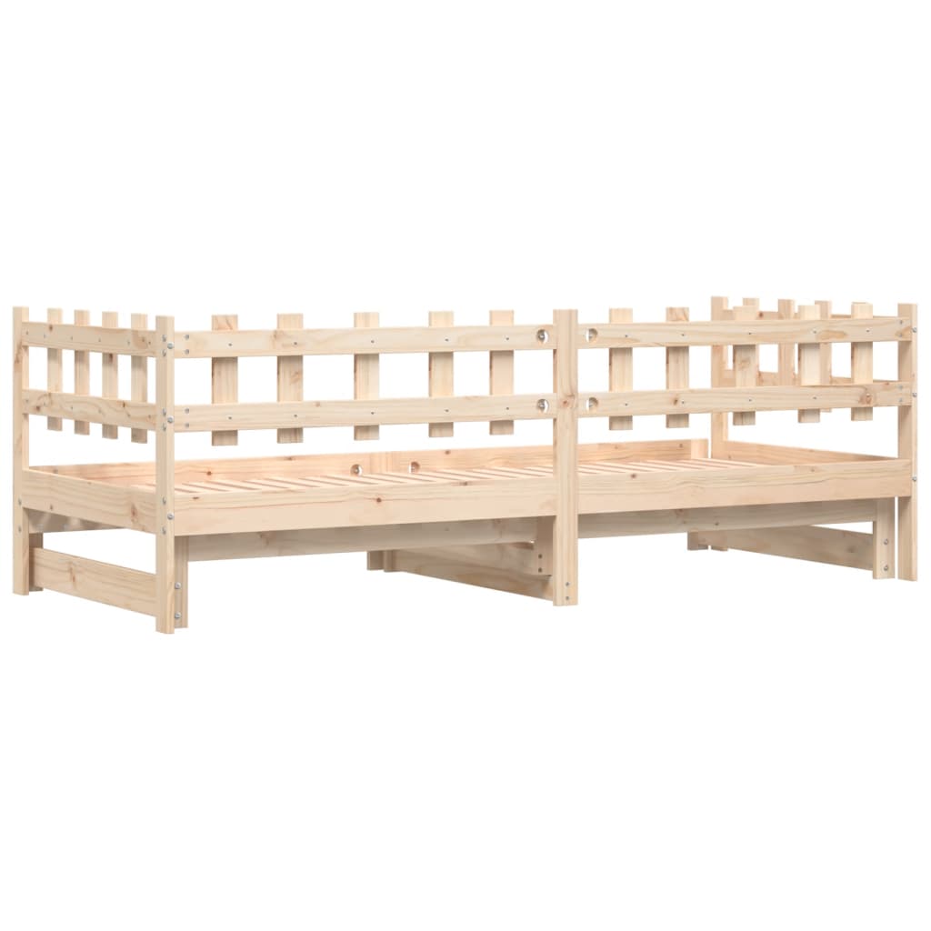 Pull-Out Day Bed 2X(92X187) Cm Single Size Solid Wood Pine