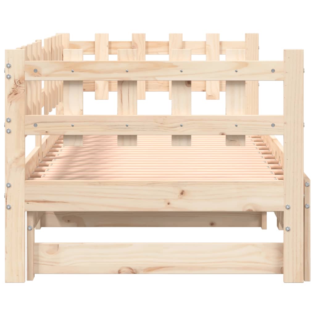 Pull-Out Day Bed 2X(92X187) Cm Single Size Solid Wood Pine