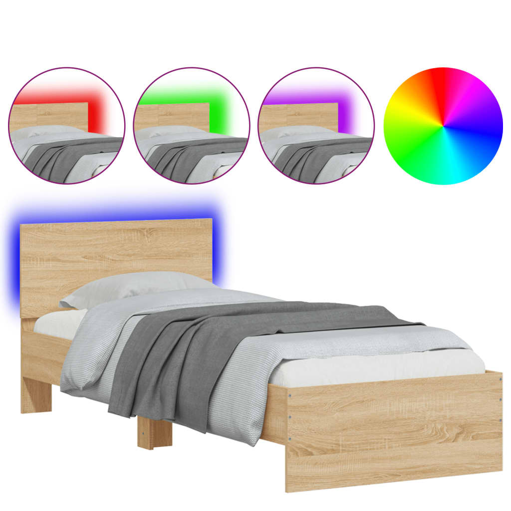 Bed Frame With Headboard And Led Lights