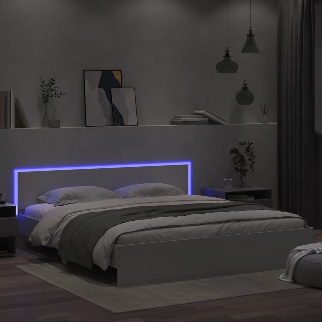 Bed Frame With Headboard And Led Lights