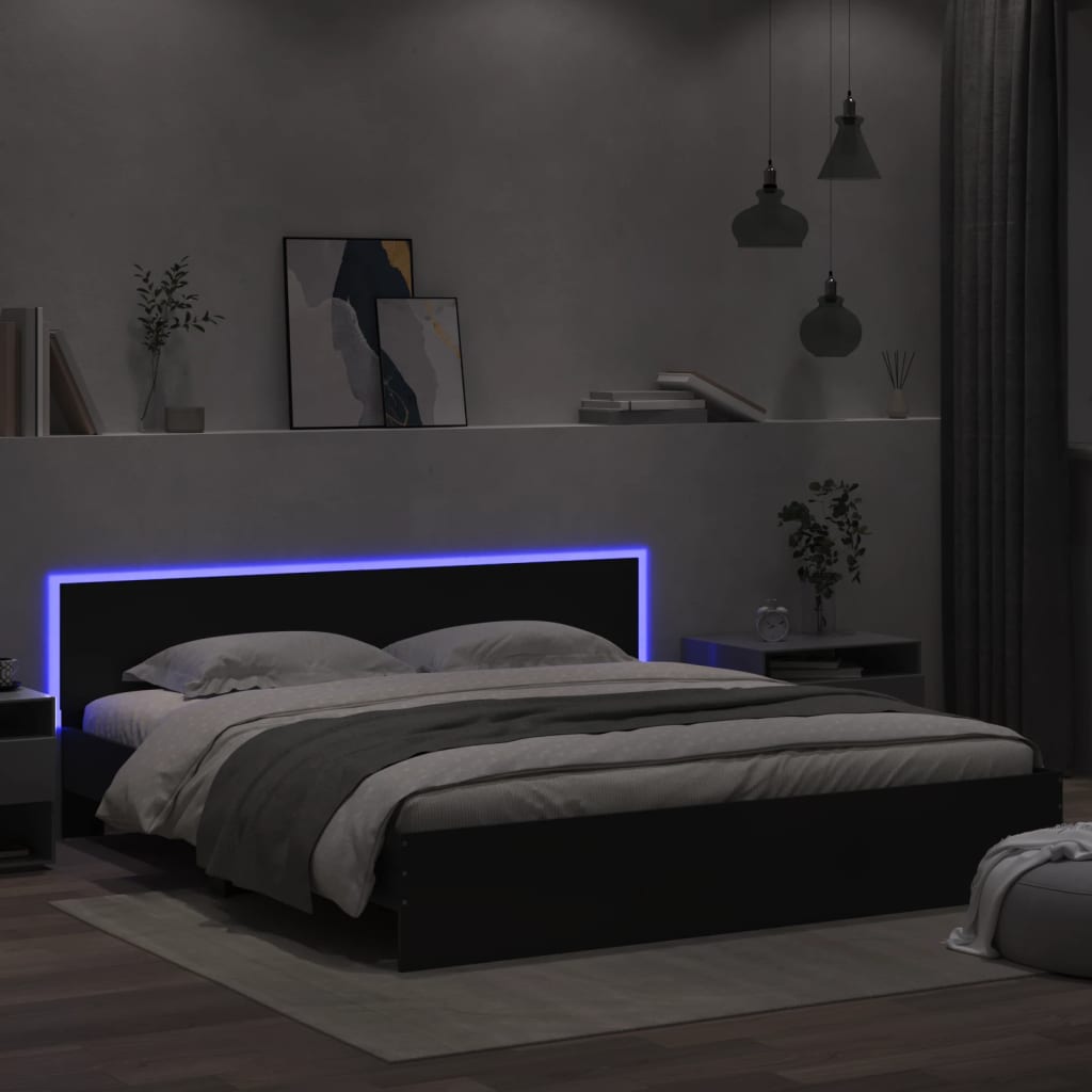 Bed Frame With Headboard And Led Lights