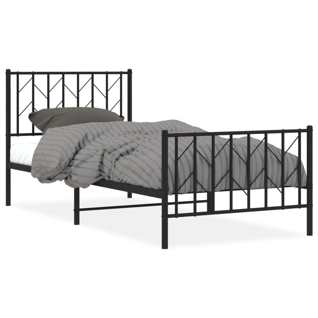 Metal Bed Frame With Headboard And Footboard 