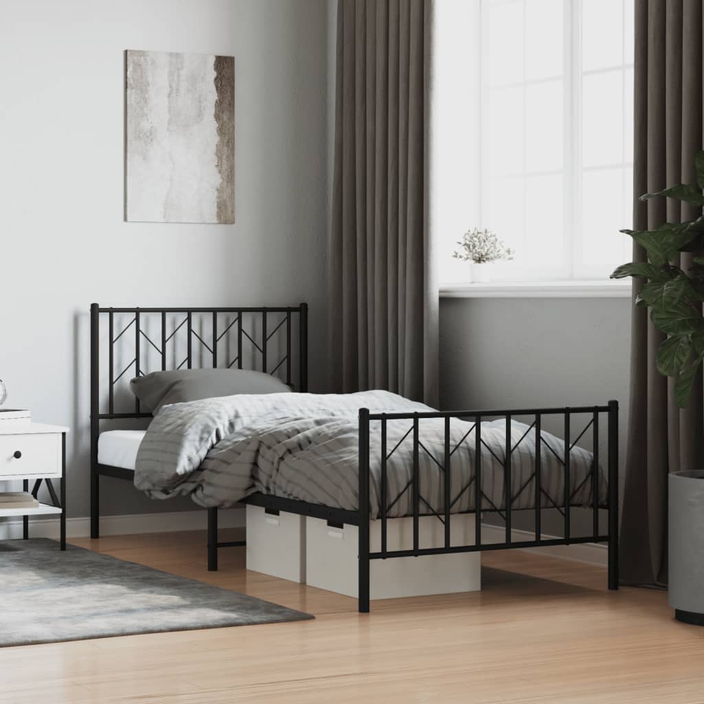 Metal Bed Frame With Headboard And Footboard 