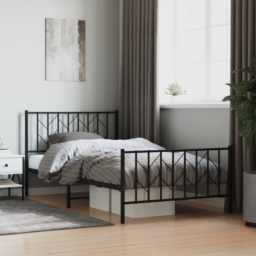 Metal Bed Frame With Headboard And Footboard 