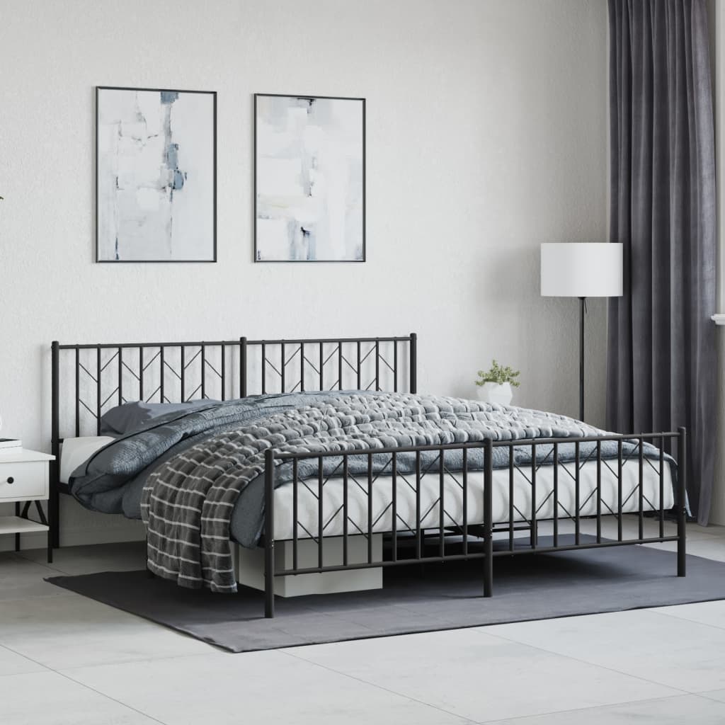 Metal Bed Frame With Headboard And Footboard 