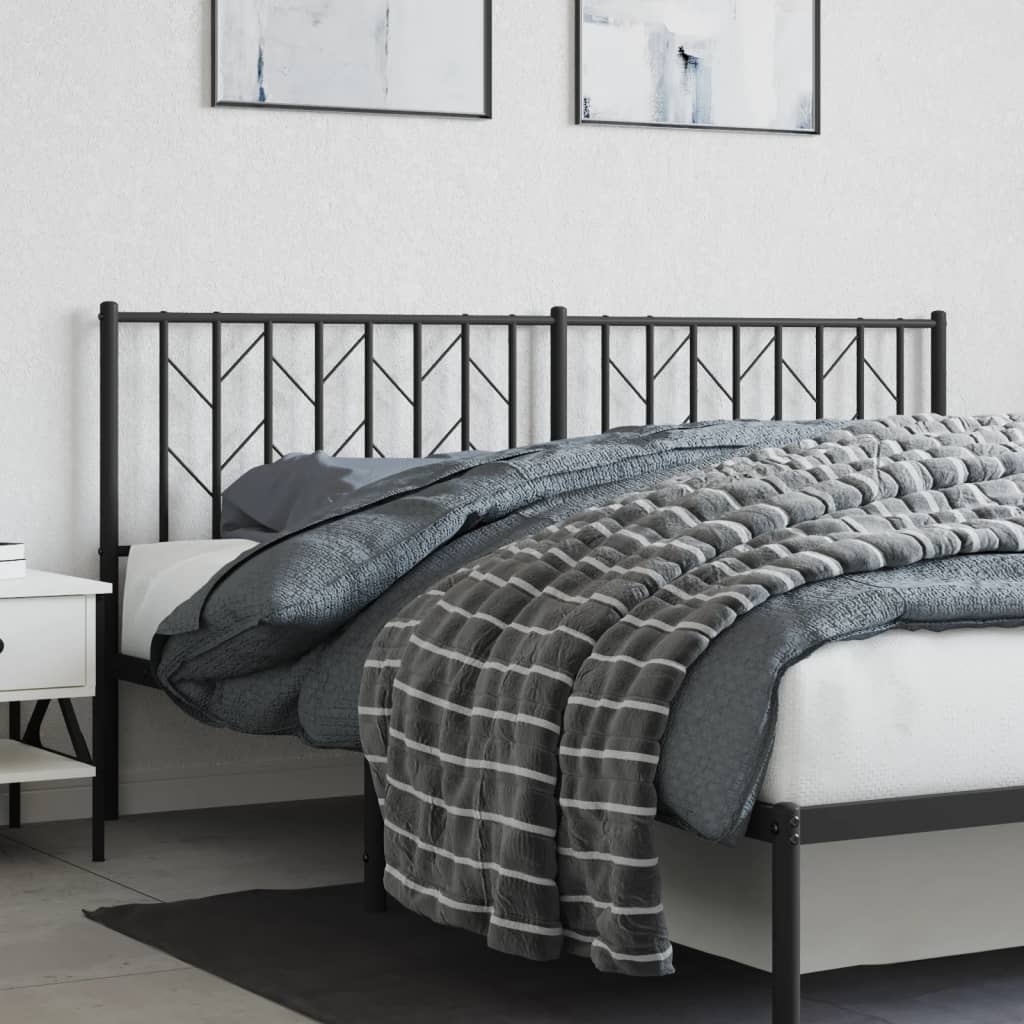 Metal Headboard Black 183 cm